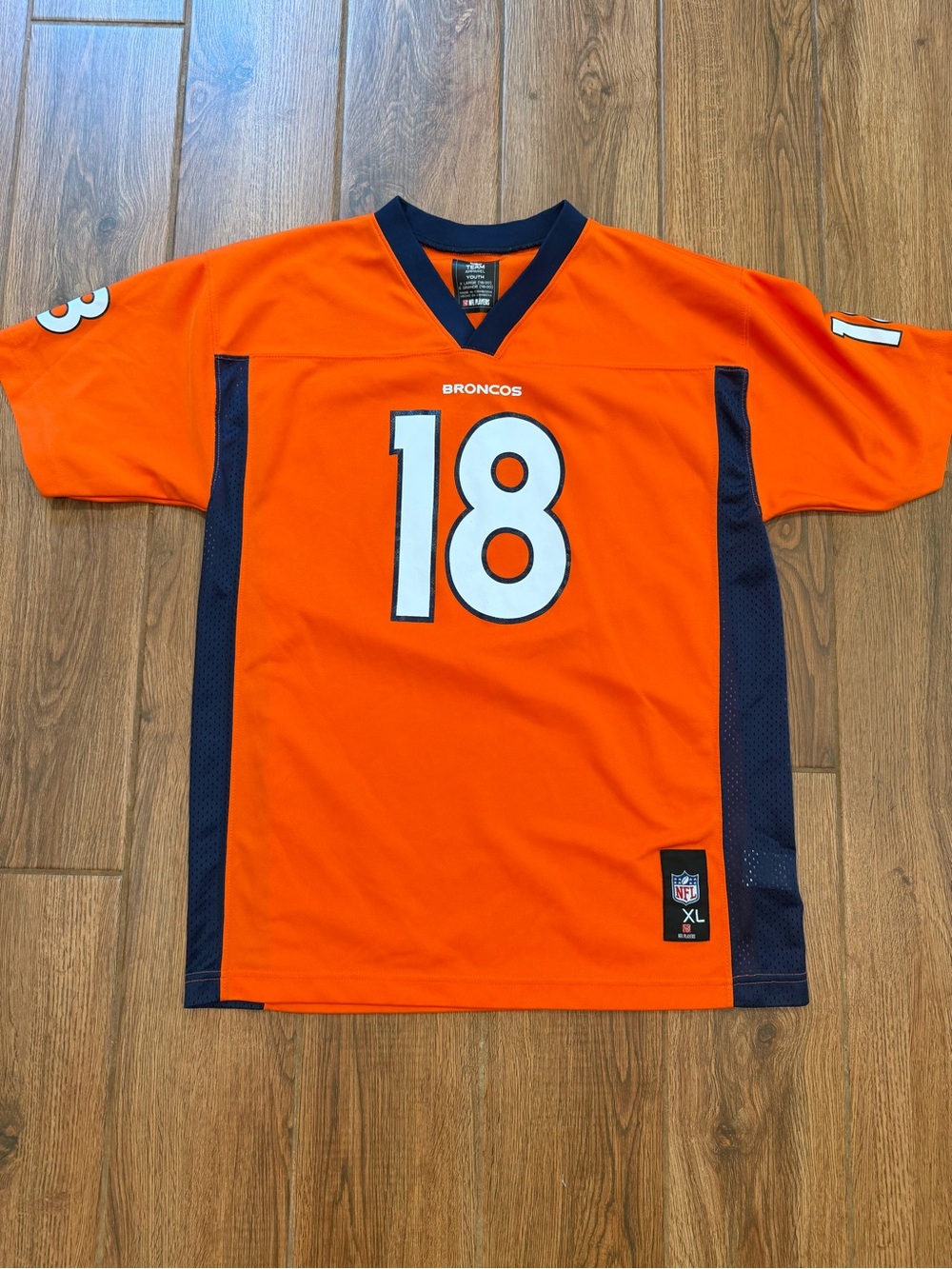 Denver broncos Orange #18 manning NFL Team Jersey - youth XL